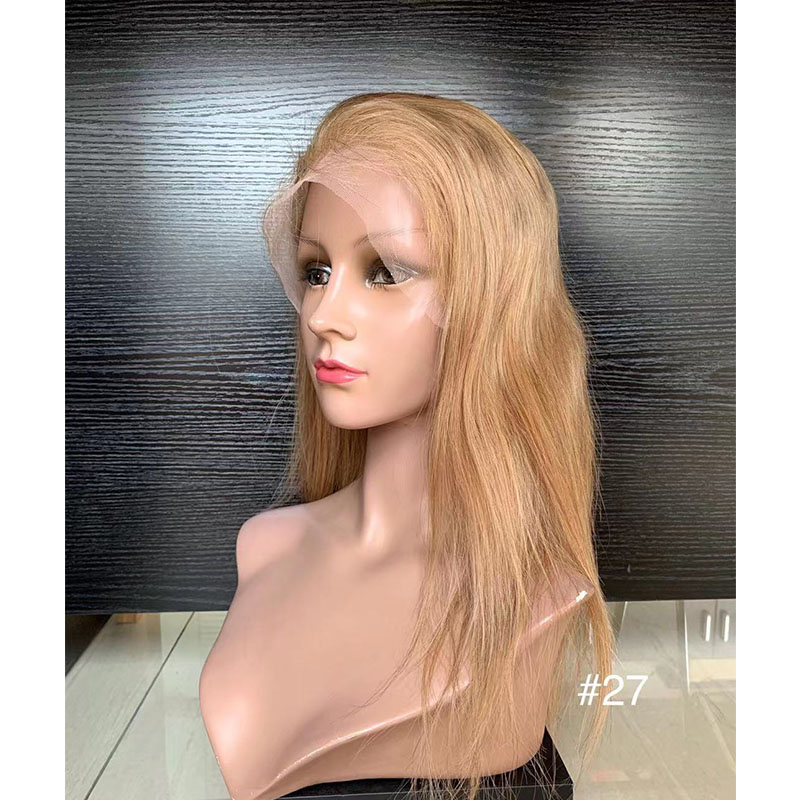 27 light Brown Straight Lace Front Wig Real n Virgin Human Hair With Baby Hair Glueless  YL313